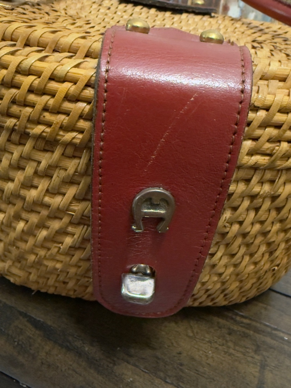 Etienne Aigner VINTAGE 1960's ETIENNE AIGNER Handmade Wicker Basket Handbag - Picture 8 of 12